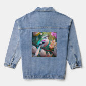 White Creush Chested Fantasy Bird Jeansjacke (Rückseite)