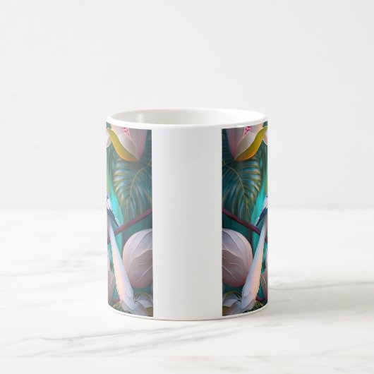 White Creush Chested Fantasy Bird Kaffeetasse (Mittel)