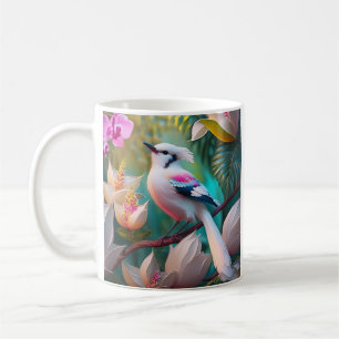 White Creush Chested Fantasy Bird Kaffeetasse