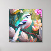 White Creush Chested Fantasy Bird Leinwanddruck (Vorderseite)