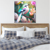 White Creush Chested Fantasy Bird Leinwanddruck (Insitu (Schlafzimmer))