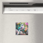 White Creush Chested Fantasy Bird Magnet (In Situ (Geschirrspüler))