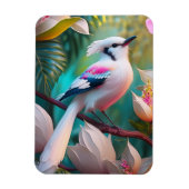 White Creush Chested Fantasy Bird Magnet (Vertikal)