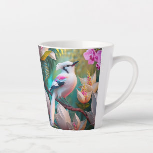 White Creush Chested Fantasy Bird Milchtasse