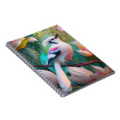White Creush Chested Fantasy Bird Notizblock (Rechte Seite)