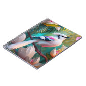 White Creush Chested Fantasy Bird Notizblock (Linke Seite)