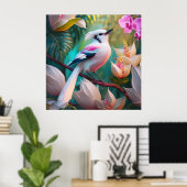 White Creush Chested Fantasy Bird Poster (Heimbüro)