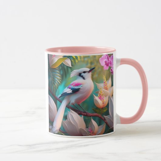 White Creush Chested Fantasy Bird Tasse (Rechts)