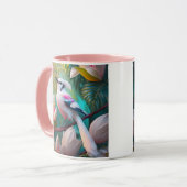 White Creush Chested Fantasy Bird Tasse (Vorderseite Links)