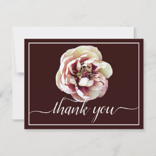 White & Crimson Peony Wein Hintergrund Vielen Dank Postkarte