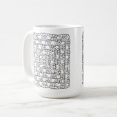White Crochet Granny Square Coffee Mug Kaffeetasse (Vorderseite Links)