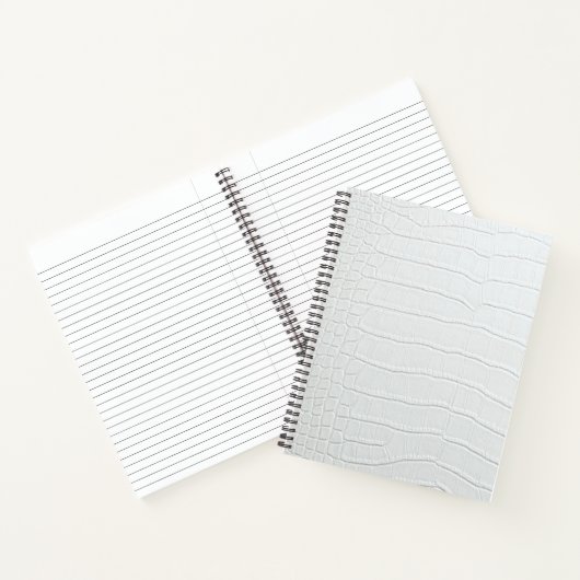 White Crocodile Skin Print Spiral Notebook Notizblock (Innenseite)