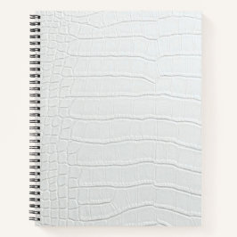 White Crocodile Skin Print Spiral Notebook Notizblock