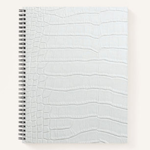White Crocodile Skin Print Spiral Notebook Notizblock
