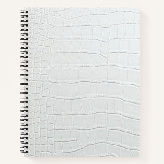 White Crocodile Skin Print Spiral Notebook Notizblock (Vorderseite)