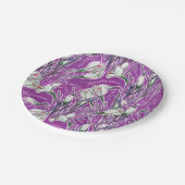 White Crocuses Spring Blume Blumenmuster Lila Pappteller (Schrägansicht)