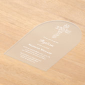 white cross Baptism Acrylic Invitation Acryleinladungen (Ablage )