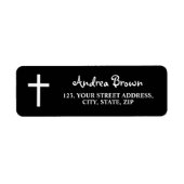 White Cross Funeral Black Return Address (Vorne)