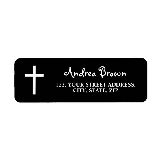 White Cross Funeral Black Return Address (Vorne)