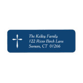 White Cross Religious Address Label, Marine (Vorne)