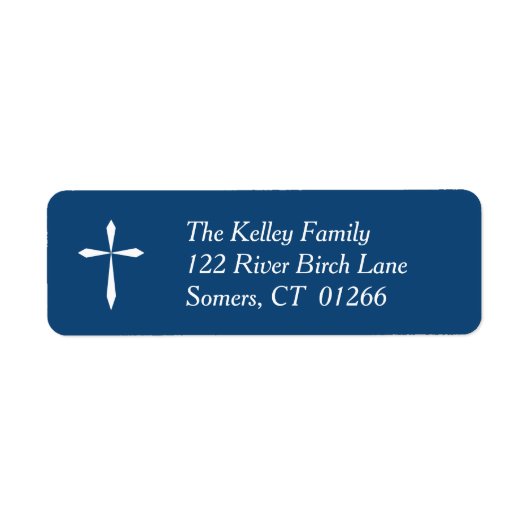 White Cross Religious Address Label, Marine (Vorne)