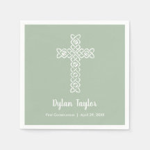 White Cross Sage Grüne erste Kommunion Religiös