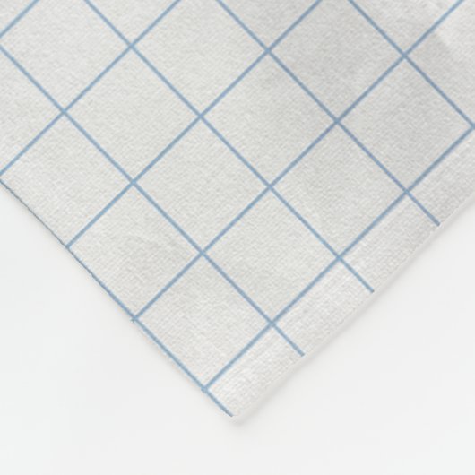White Crumpled Paper Blue Lines Fleecedecke (Ecke)