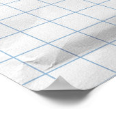 White Crumpled Paper Blue Lines Poster (Ecke)
