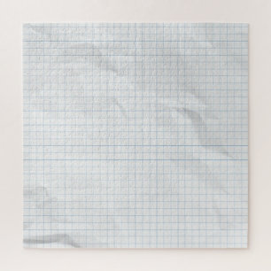 White Crumpled Paper Blue Lines Puzzle