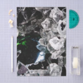 White Crystals in Black outer space Seidenpapier (Handwerk)