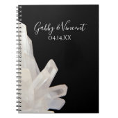 White Crystals on Black Wedding Guest Book Notizblock (Vorderseite)