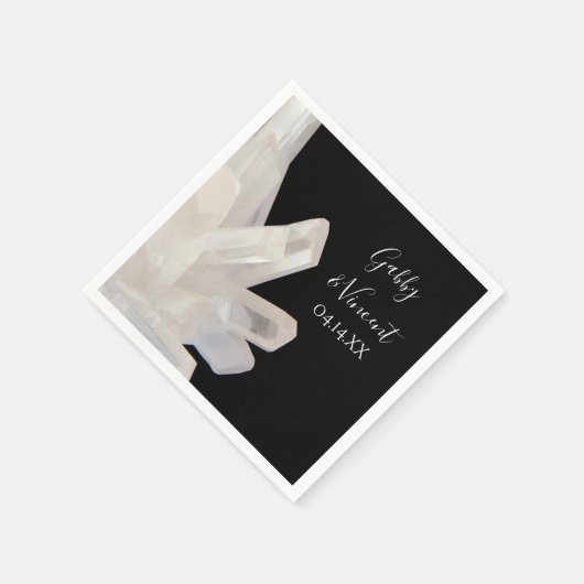 White Crystals on White Wedding Serviette (Ecke)
