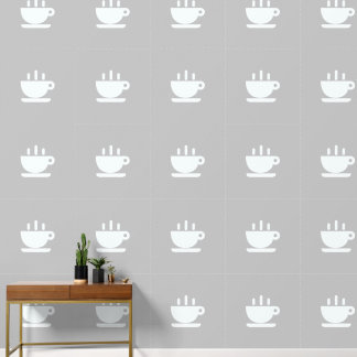 White Cup of Java lt Gray Kitchen Tapete
