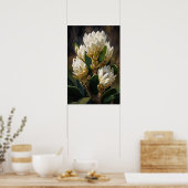 White Curcuma Blume Art Print Poster (Küche)