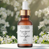 White curly text cosmetics dropper bottle label adressaufkleber