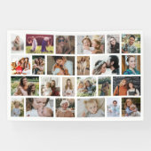 White Custom 24 Foto Collage Party Banner (Horizontal)
