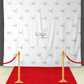 White Custom Business Logo Step Repeat Backdrop Wandteppich
