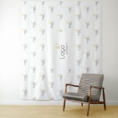 White Custom Business Logo Step Repeat Backdrop Wandteppich (Beispiel)