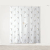 White Custom Business Logo Step Repeat Backdrop Wandteppich (Vorderseite)