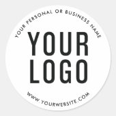 White Custom Company Runder Aufkleber (Vorderseite)