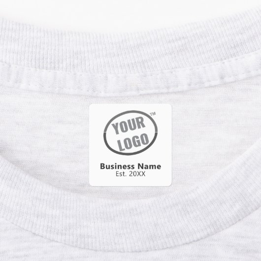 White Custom Logo Business Branding Fabric Apparel Etiketten (Befestigt)