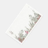 White Custom Monogram Weihnachtsfeiertag Serviette (Ecke)