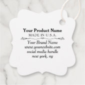 White Custom Retail Marken mit String Bracket Geschenkanhänger (Rückseite)