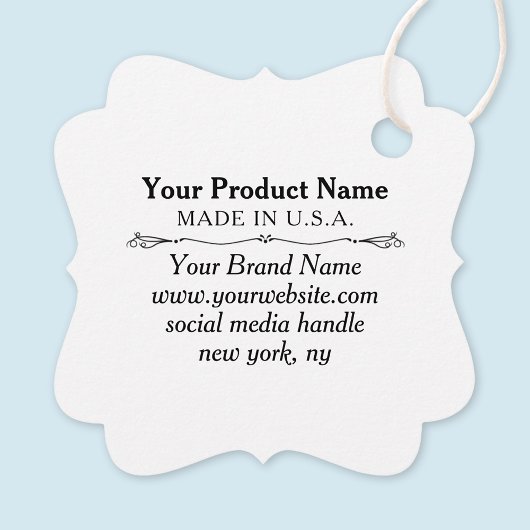 White Custom Retail Marken mit String Bracket Geschenkanhänger