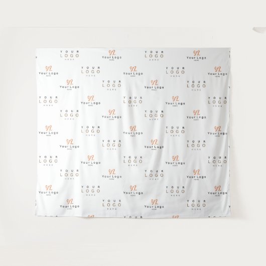 White Custom Two Logo Business Company H. Hintergr Wandteppich (Vorderseite (Horizontal))