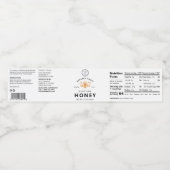 White Customizable Honey Bee Jar Wraparound Label Wasserflaschenetikett (Einzelnes Label)