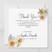 White Daffodil Beerdigung Dankeschön Karte (Vorderseite)