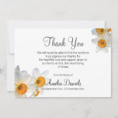 White Daffodil Beerdigung Dankeschön Karte (Vorderseite)