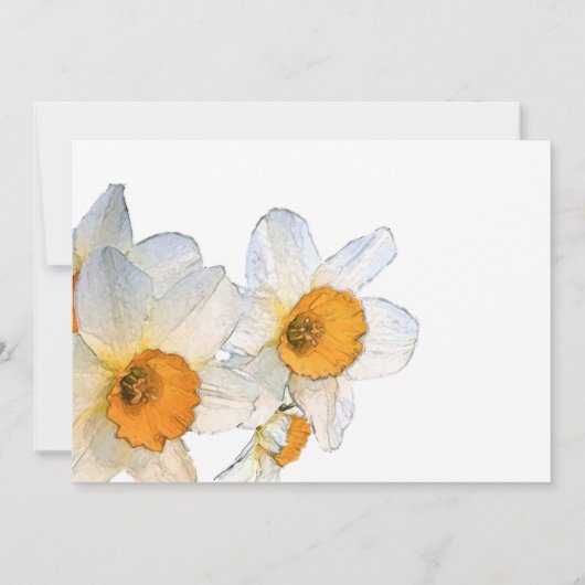 White Daffodil Beerdigung Dankeschön Karte (Rückseite)