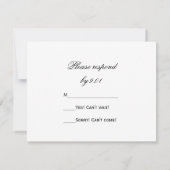 White Daffodil Pearls Wedding RSVP Response Card Karte (Rückseite)